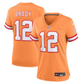 Women s Nike Tom Brady Orange Tampa Bay Buccaneers Throwback Game Jersey