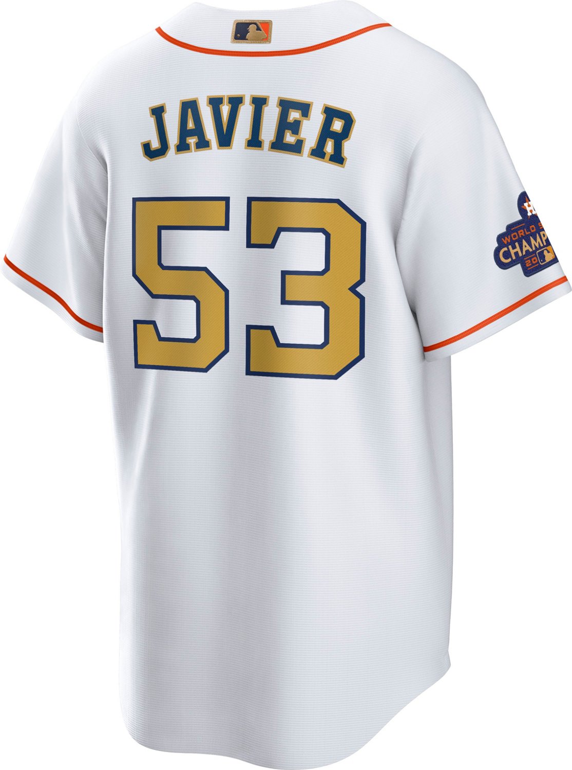 Nike Men's Houston Astros Gold Cristian Javier Replica Jersey