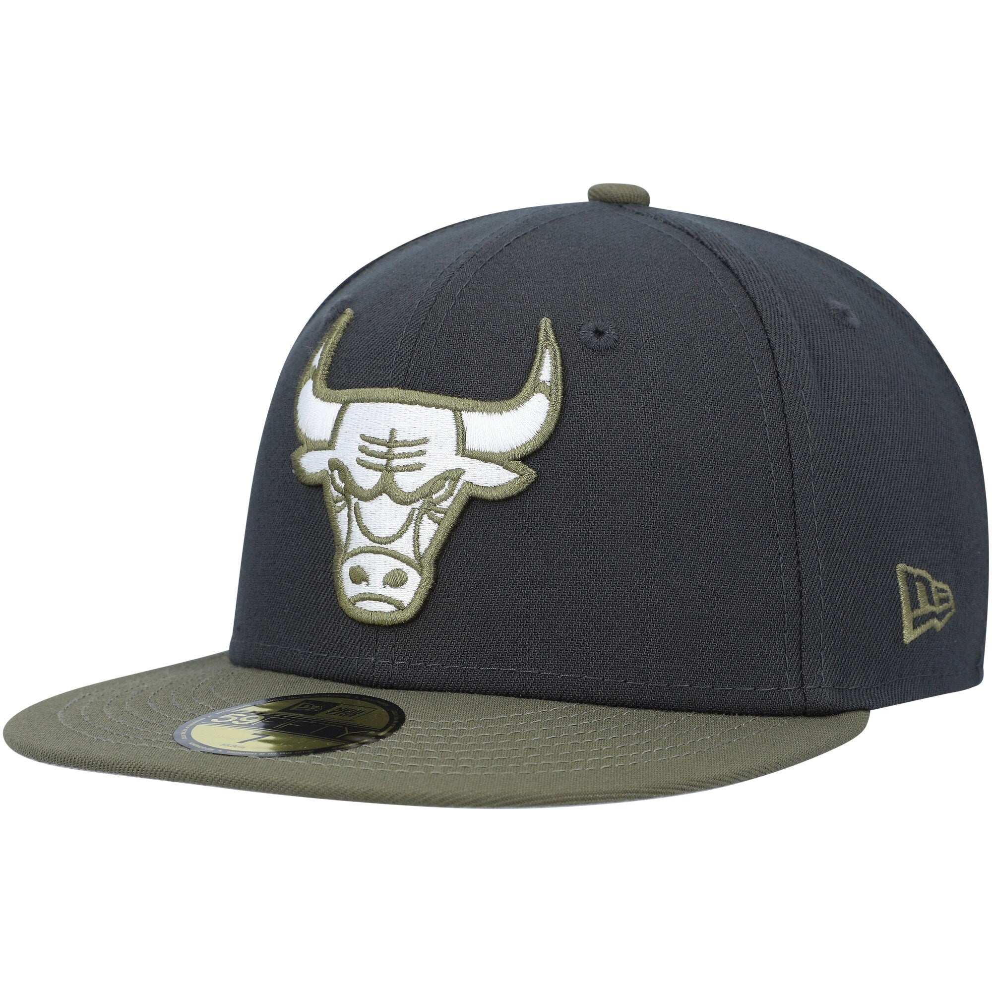 Chicago Bulls New Era Two-Tone 59FIFTY Fitted Hat - Charcoal/Olive