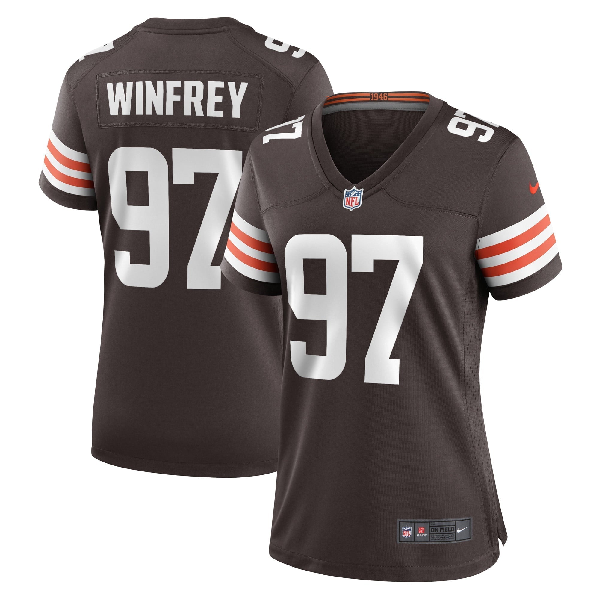 Women s Nike Perrion Winfrey Brown Cleveland Browns Game Player Jersey