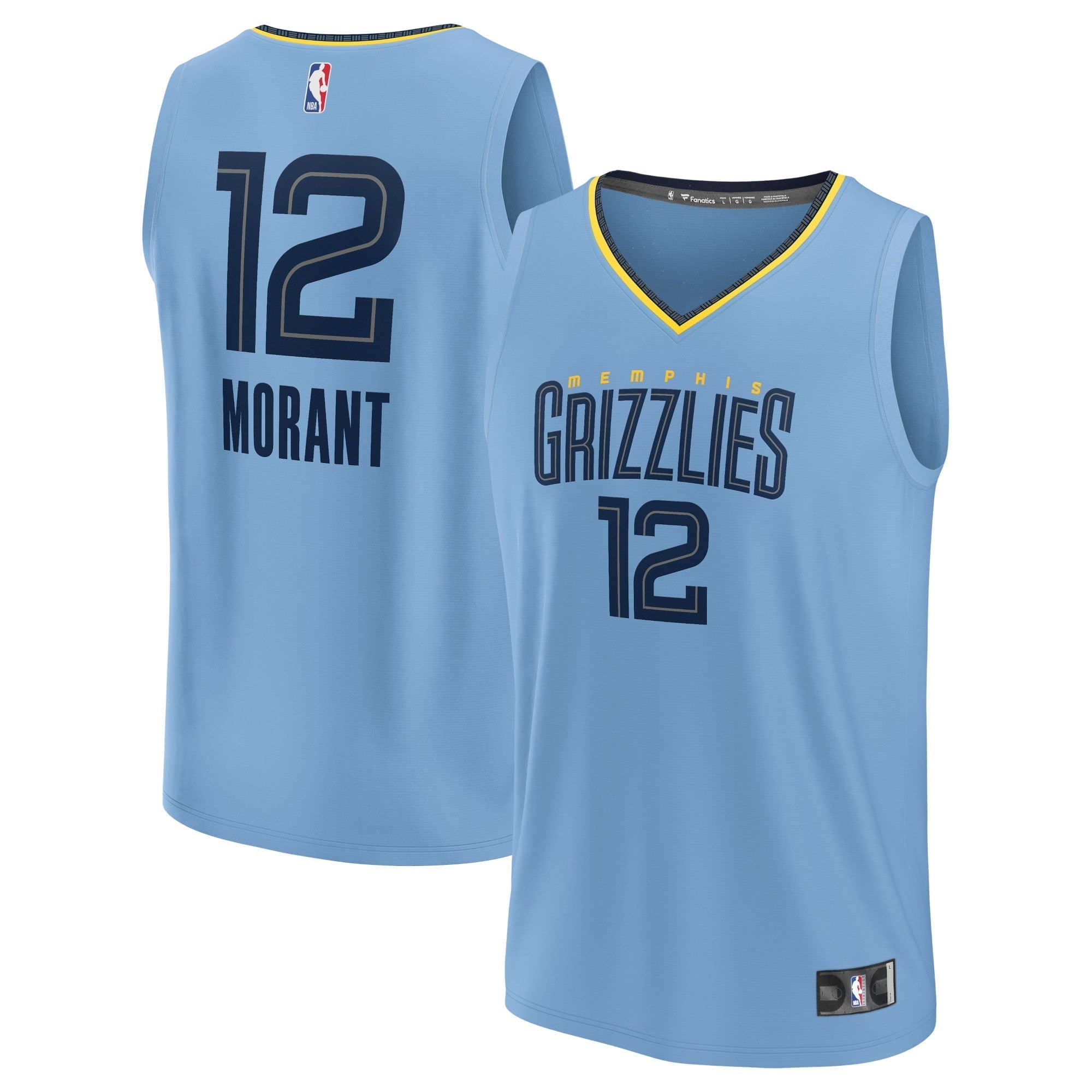 Youth Fanatics Branded Ja Morant Light Blue Memphis Grizzlies Fast Break Player Jersey - Statement Edition