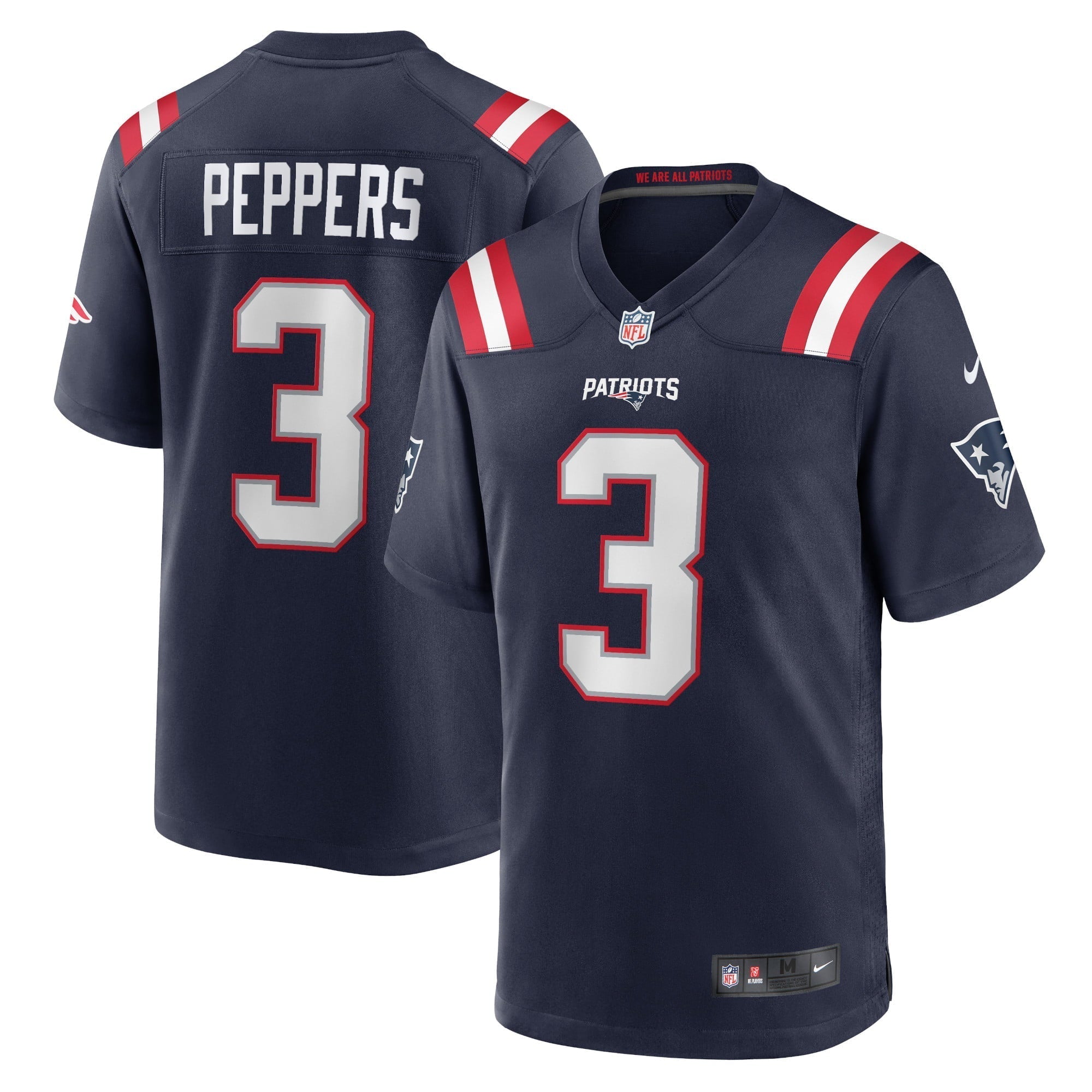 Men s Nike Jabrill Peppers Navy New England Patriots Game Jersey