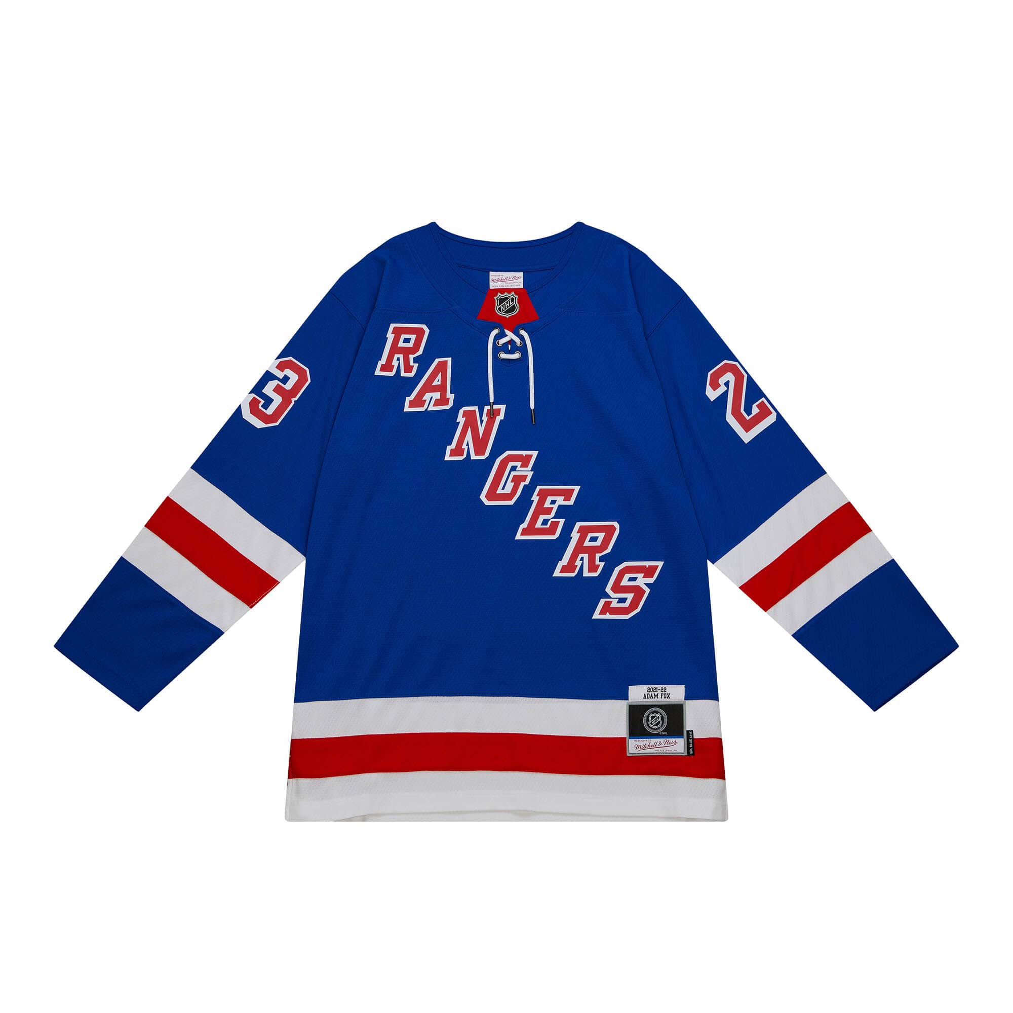 Blue Line Adam Fox New York Rangers 2021 Jersey