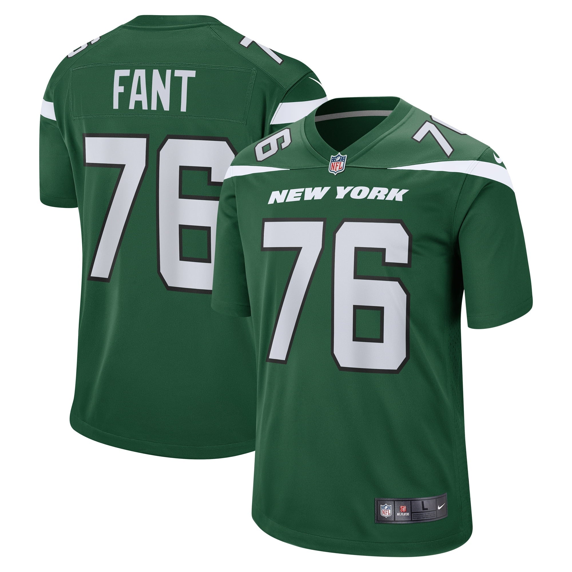 Men s Nike George Fant Gotham Green New York Jets Game Jersey