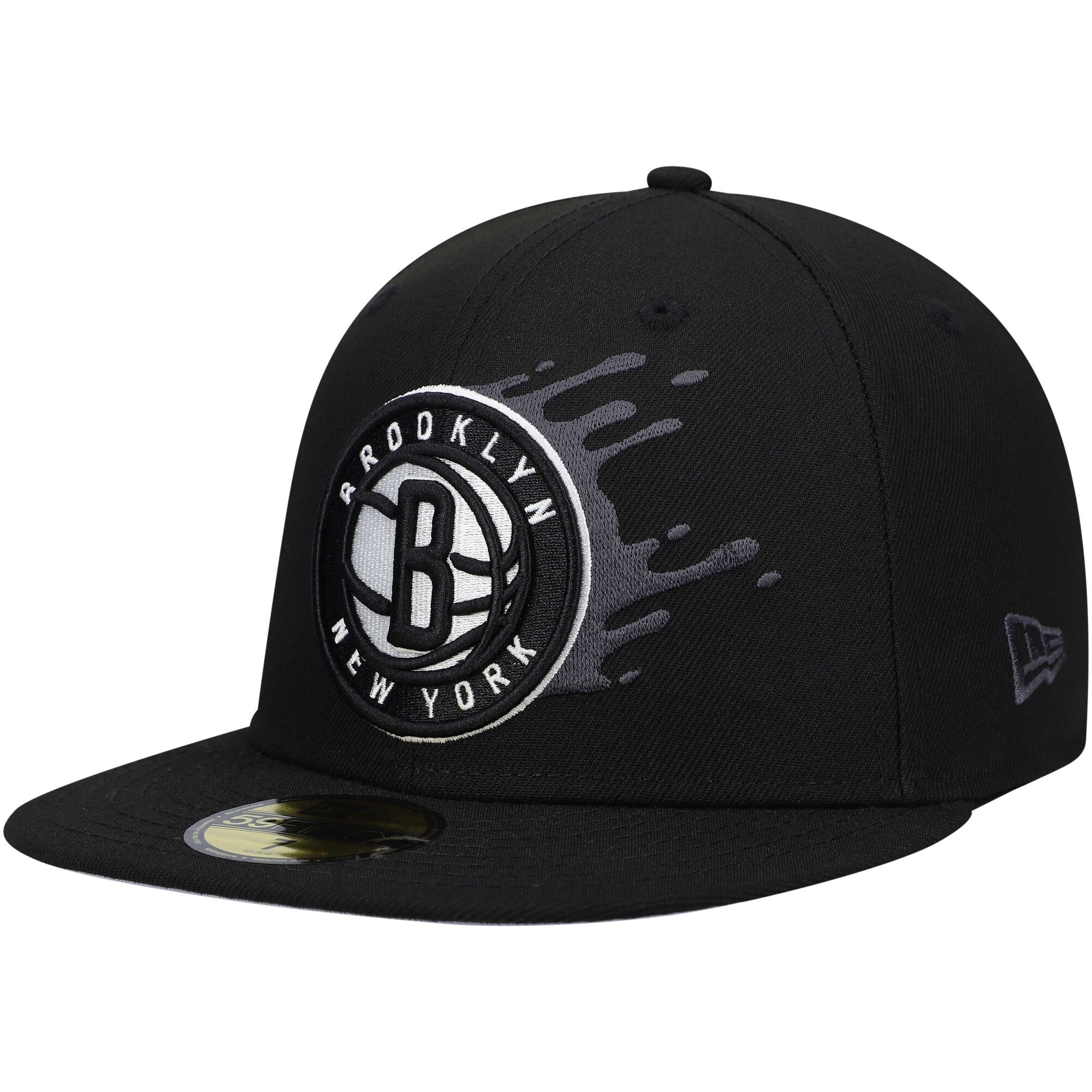 Brooklyn Nets New Era Splatter 59FIFTY Fitted Hat - Black