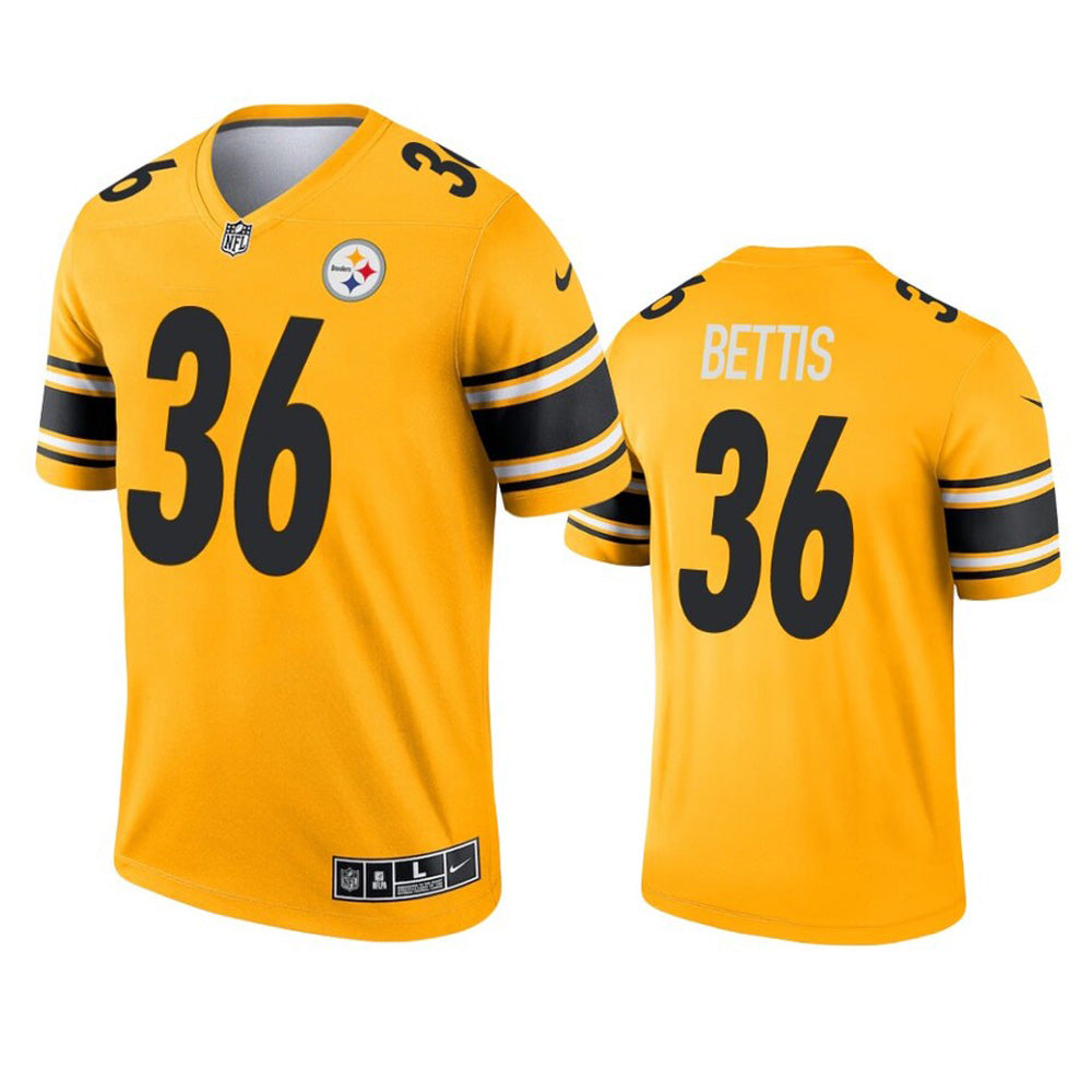 Men s Pittsburgh Steelers Jerome Bettis Inverted Legend Jersey   Gold