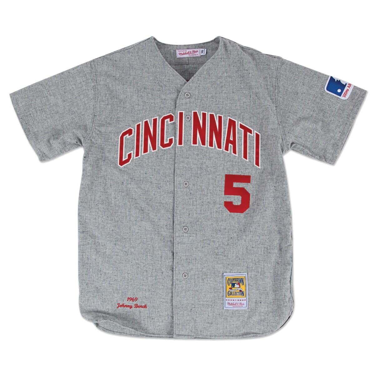 Authentic Jersey Cincinnati Reds Road 1969 Johnny Bench