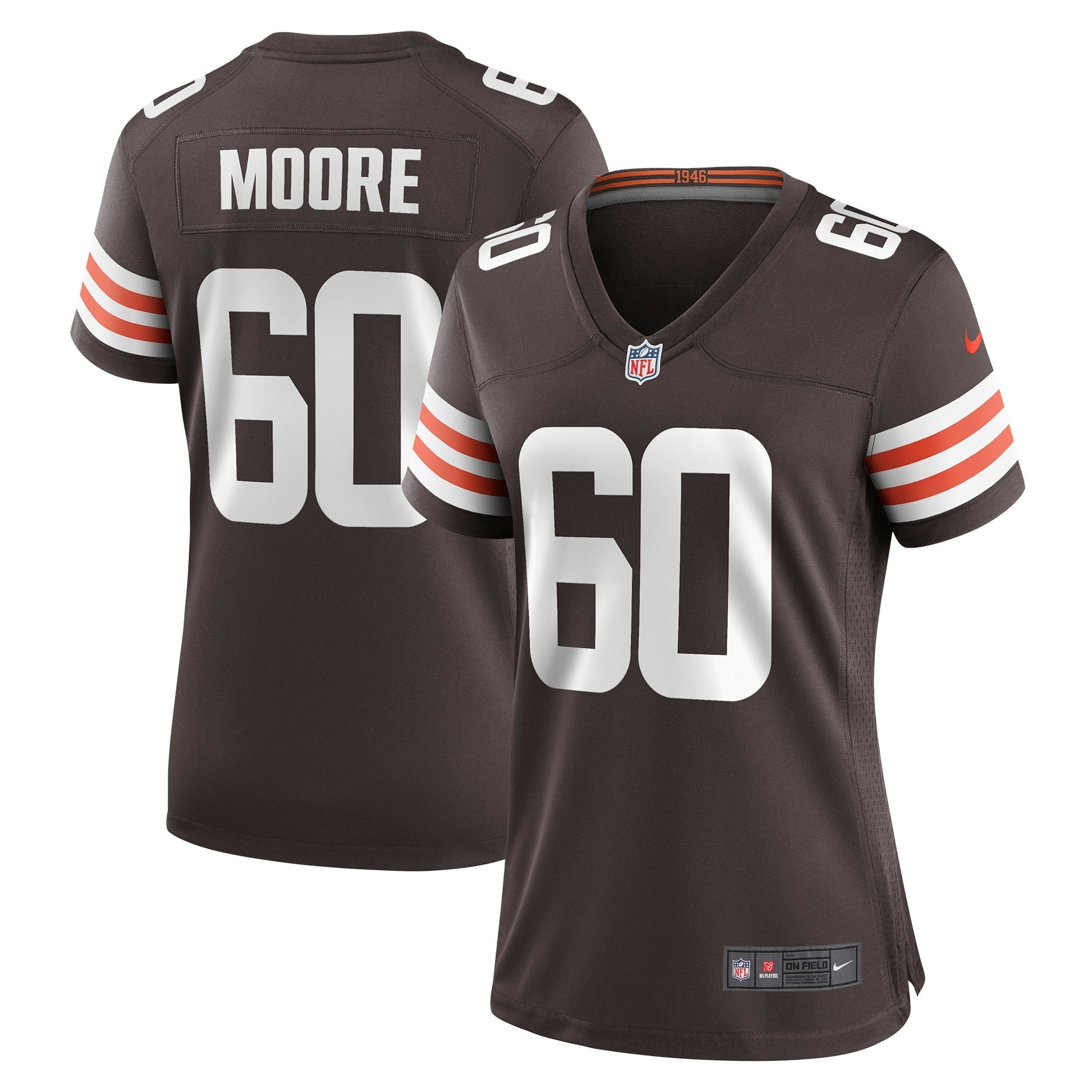 Women s Nike David Moore Brown Cleveland Browns Game Jersey
