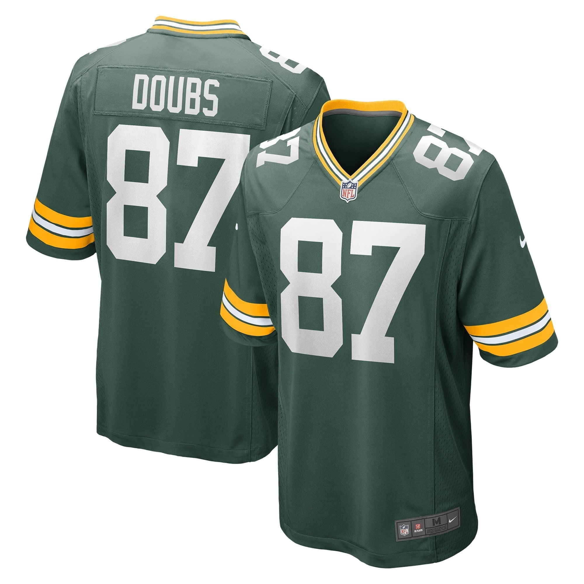 Men s Nike Romeo Doubs Green Green Bay Packers Game Player Jersey