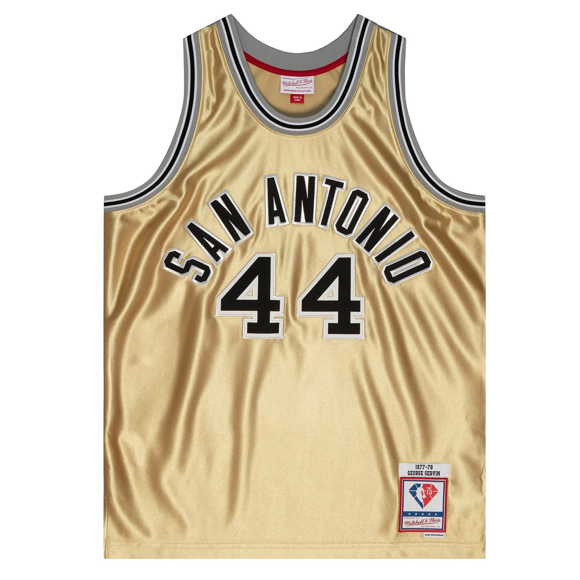 75th Anniversary Gold Swingman George Gervin San Antonio Spurs 1977-78 Jersey