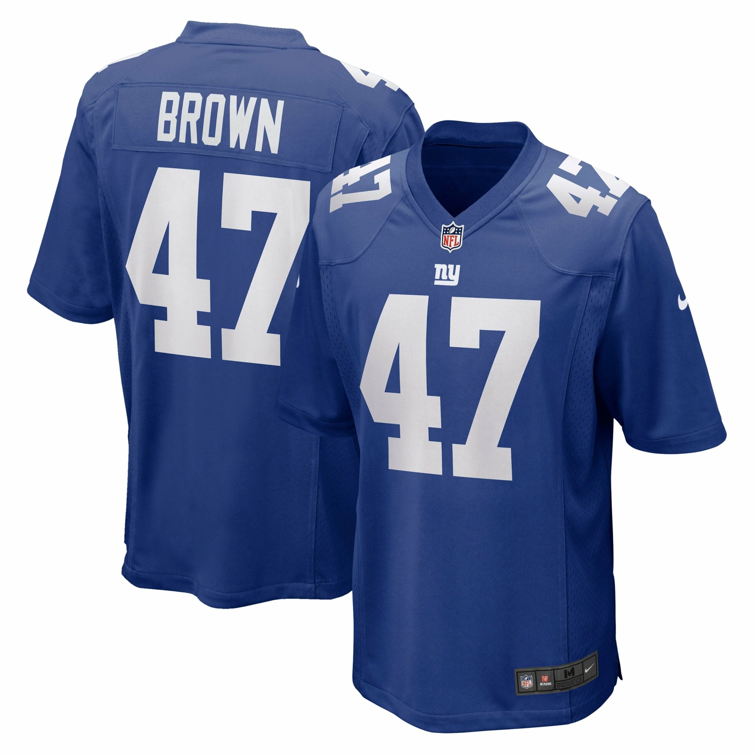 Men s Nike Cam Brown Royal New York Giants Game Jersey