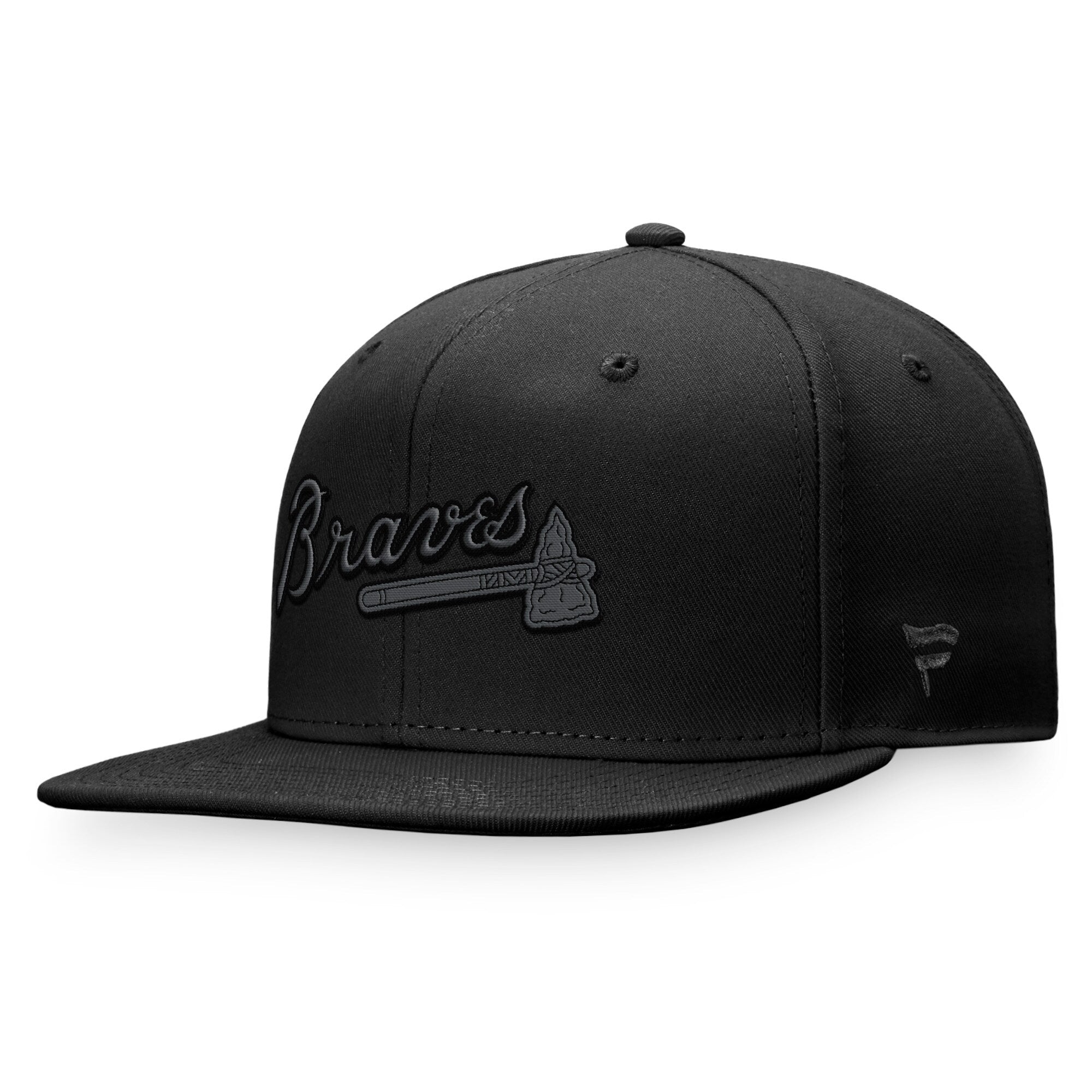 Atlanta Braves Fanatics Branded Black on Black Fitted Hat