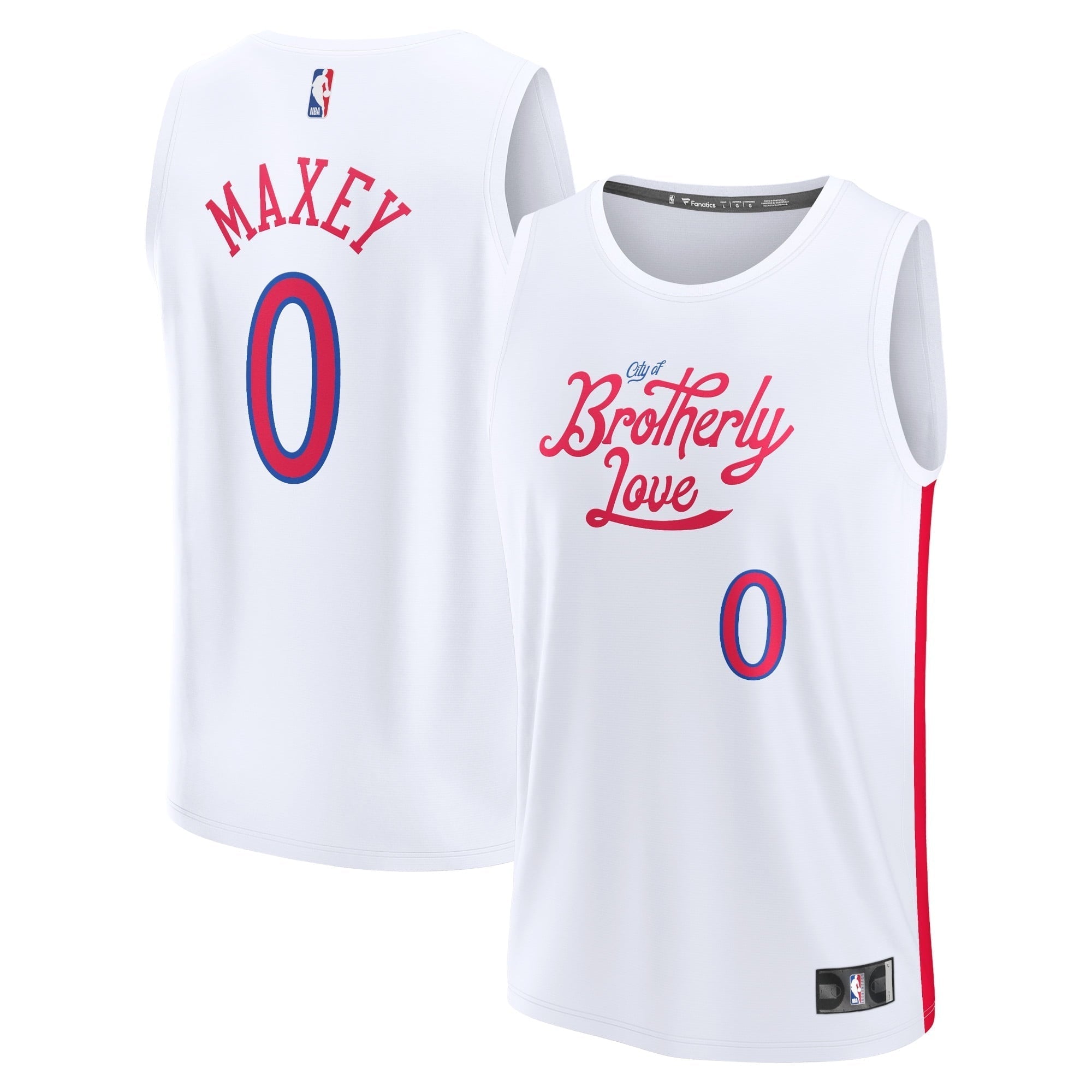 Men's Fanatics Branded Tyrese Maxey White Philadelphia 76ers 2022/23 Fastbreak Jersey - City Edition