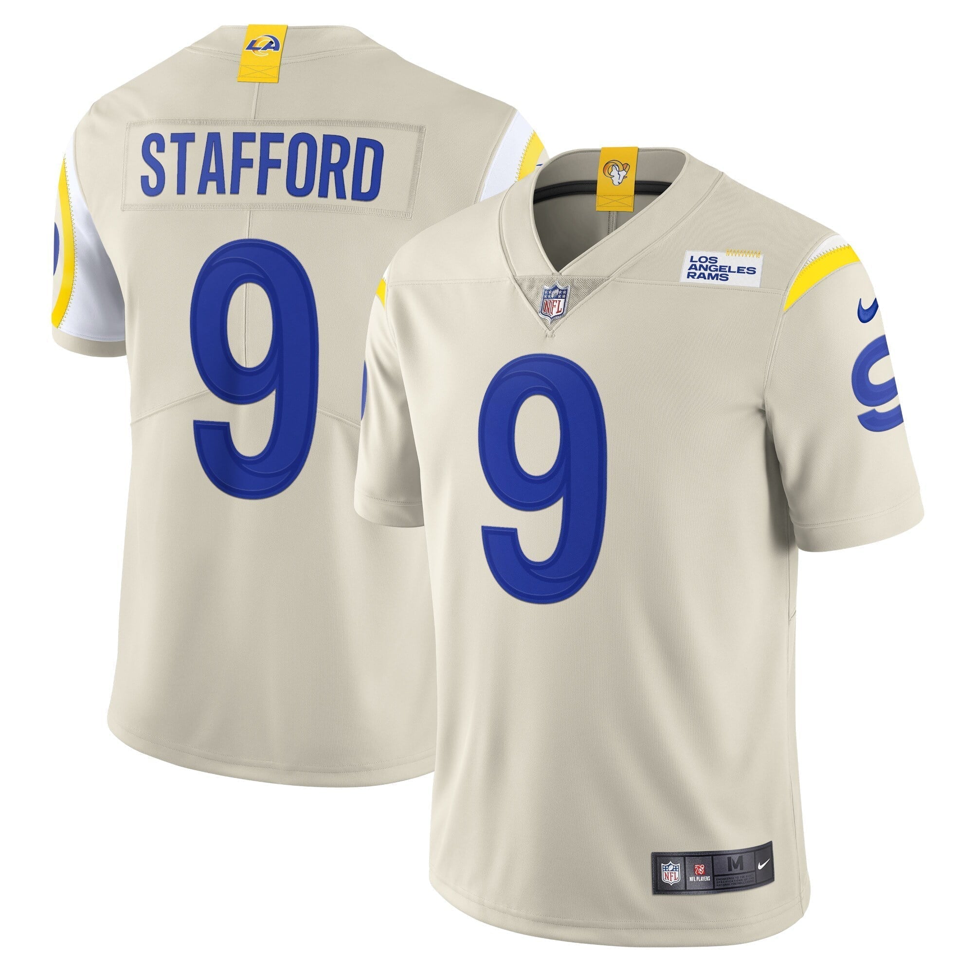 Men s Nike Matthew Stafford Bone Los Angeles Rams Vapor Limited Jersey