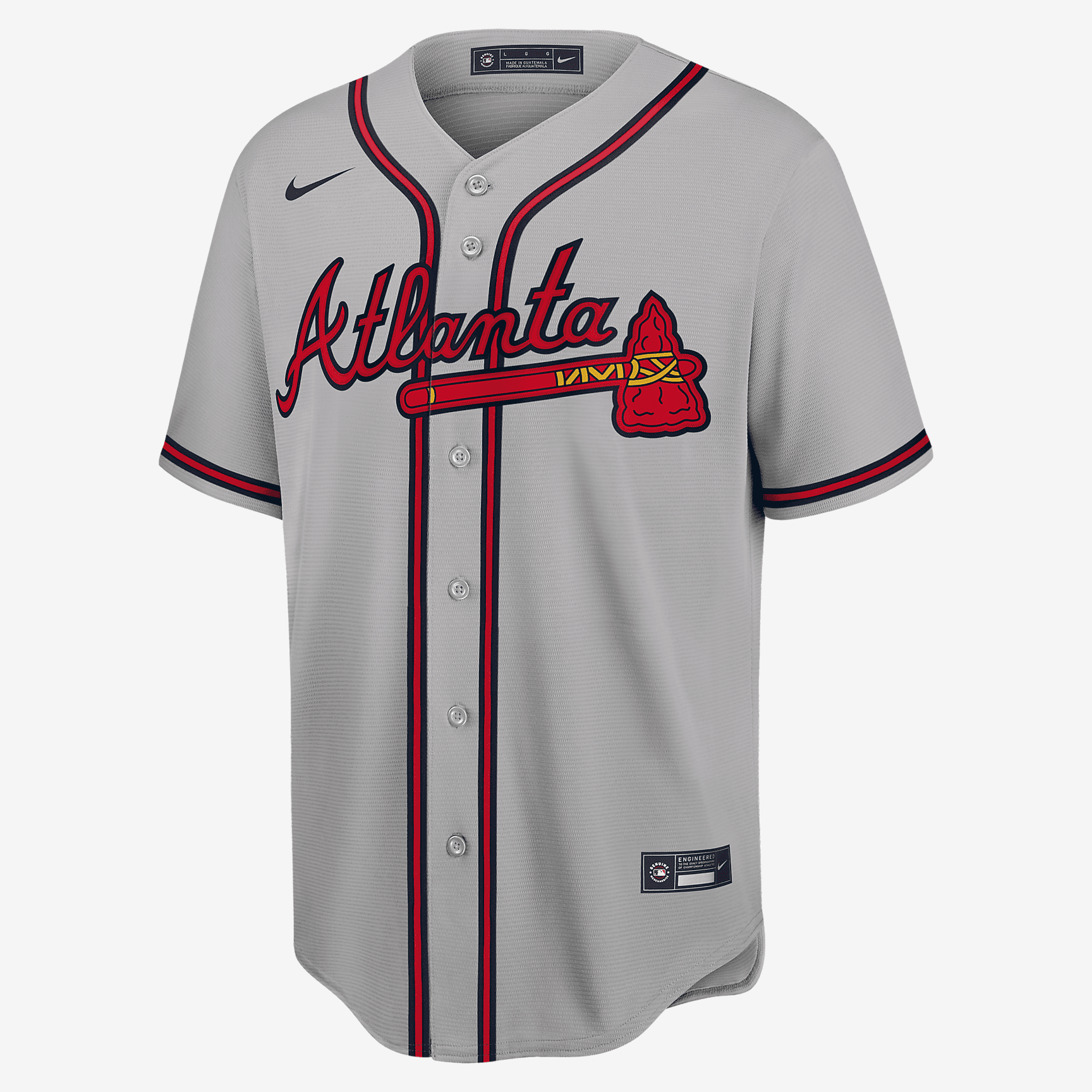 MLB Atlanta Braves (Ronald Acu?a Jr.) Men's Replica Baseball Jersey - Base Grey