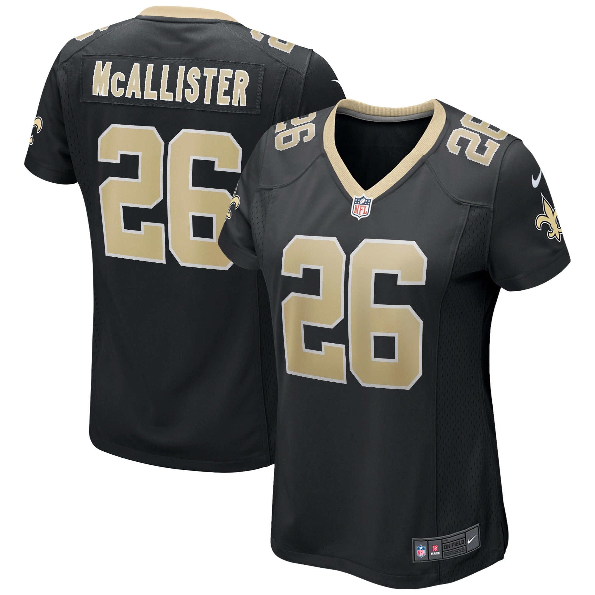 Deuce McAllister New Orleans Saints Nike Women s Game Retired Player Jersey   Black
