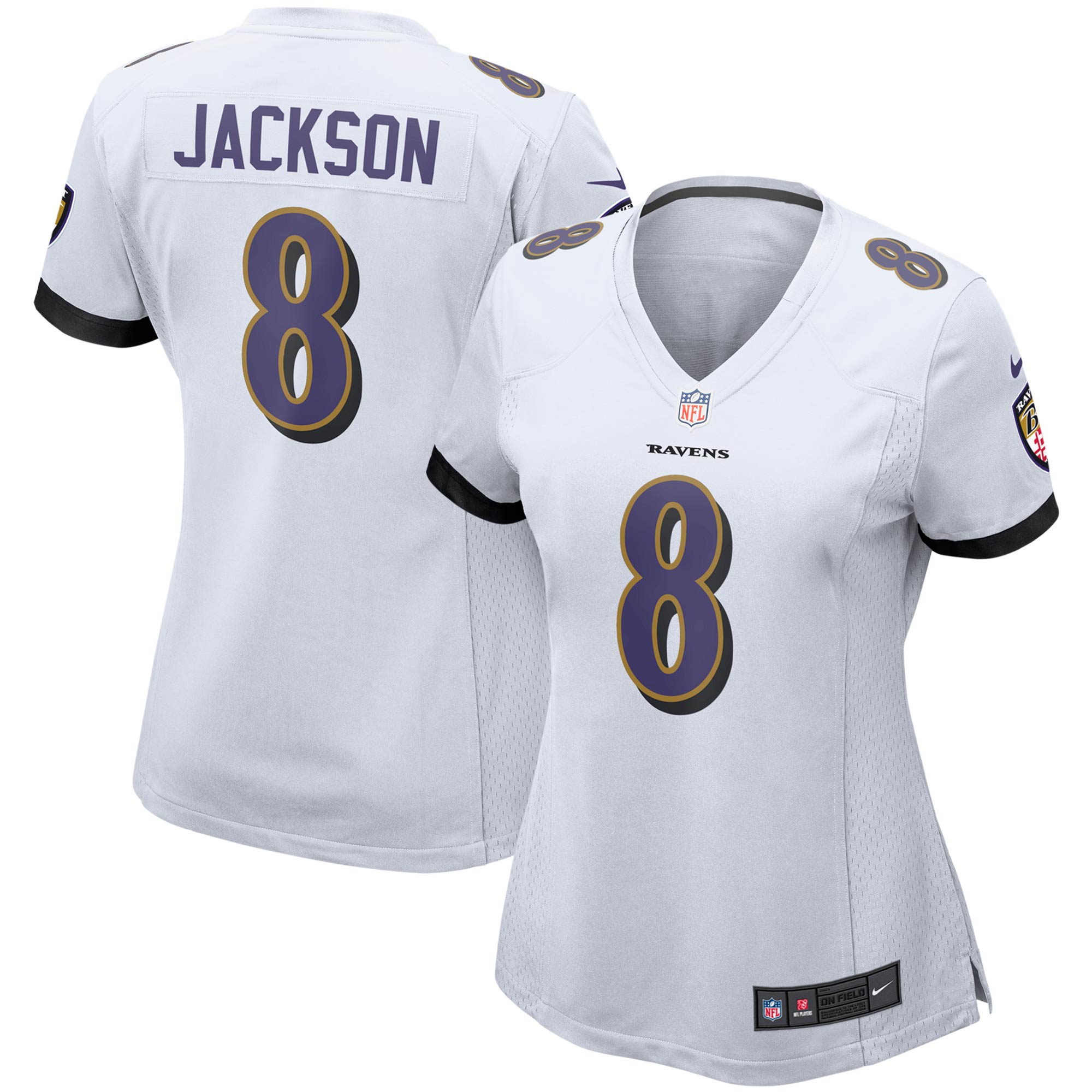 Lamar Jackson Baltimore Ravens Nike Women s Game Jersey   White