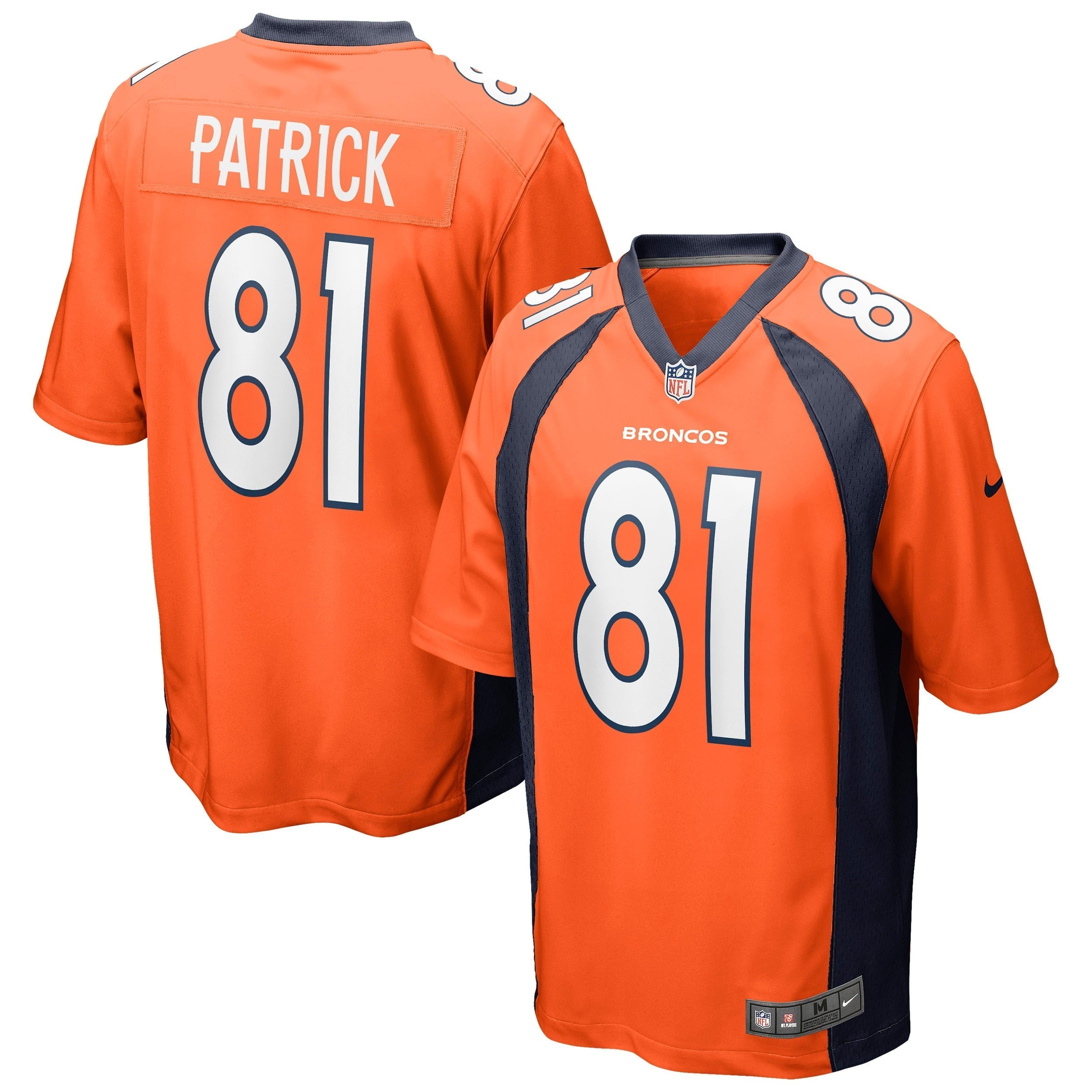 Men s Nike Tim Patrick Orange Denver Broncos Game Jersey