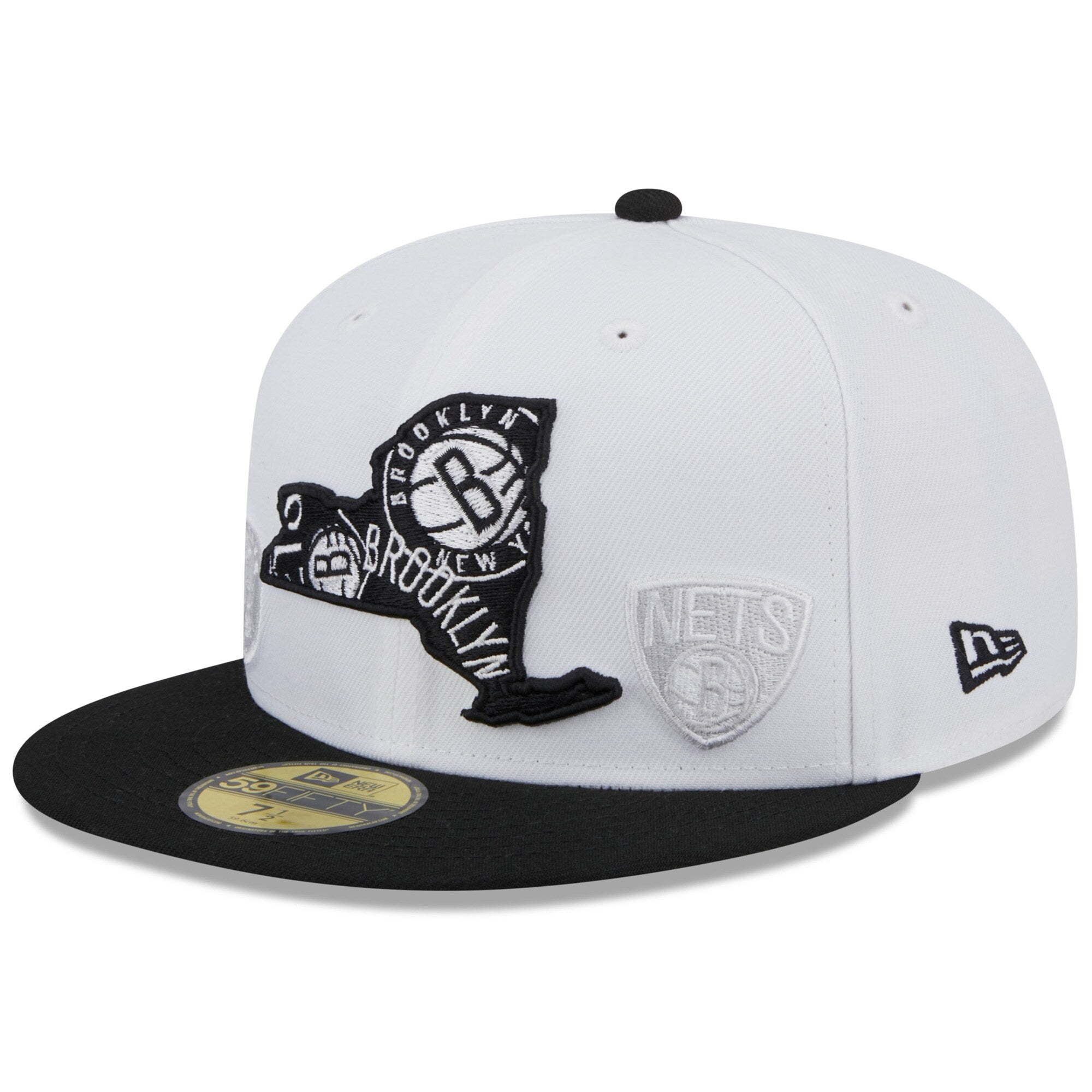 Brooklyn Nets New Era State Pride 59FIFTY Fitted Hat - White/Black