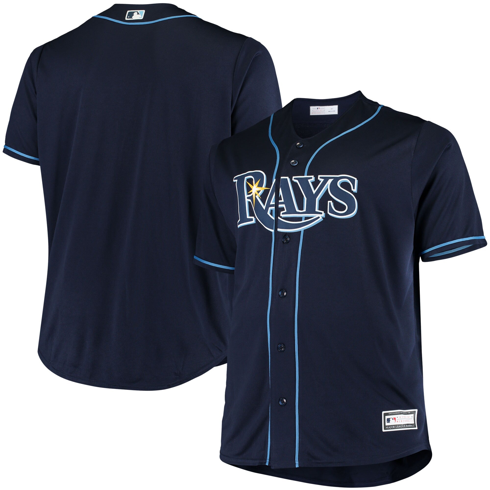 Tampa Bay Rays Big & Tall Replica Alternate Team Jersey - Navy