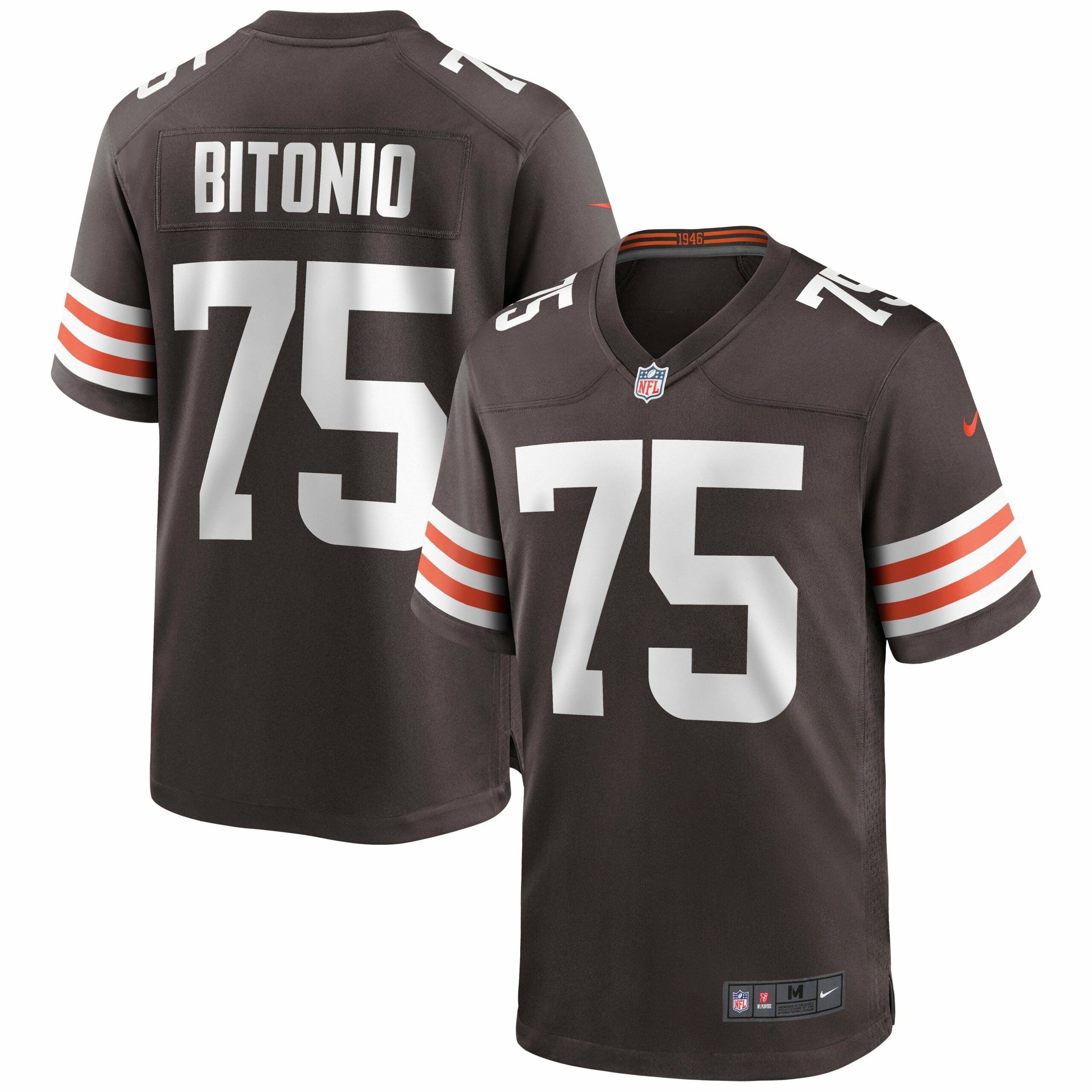 Men s Nike Joel Bitonio Brown Cleveland Browns Game Jersey