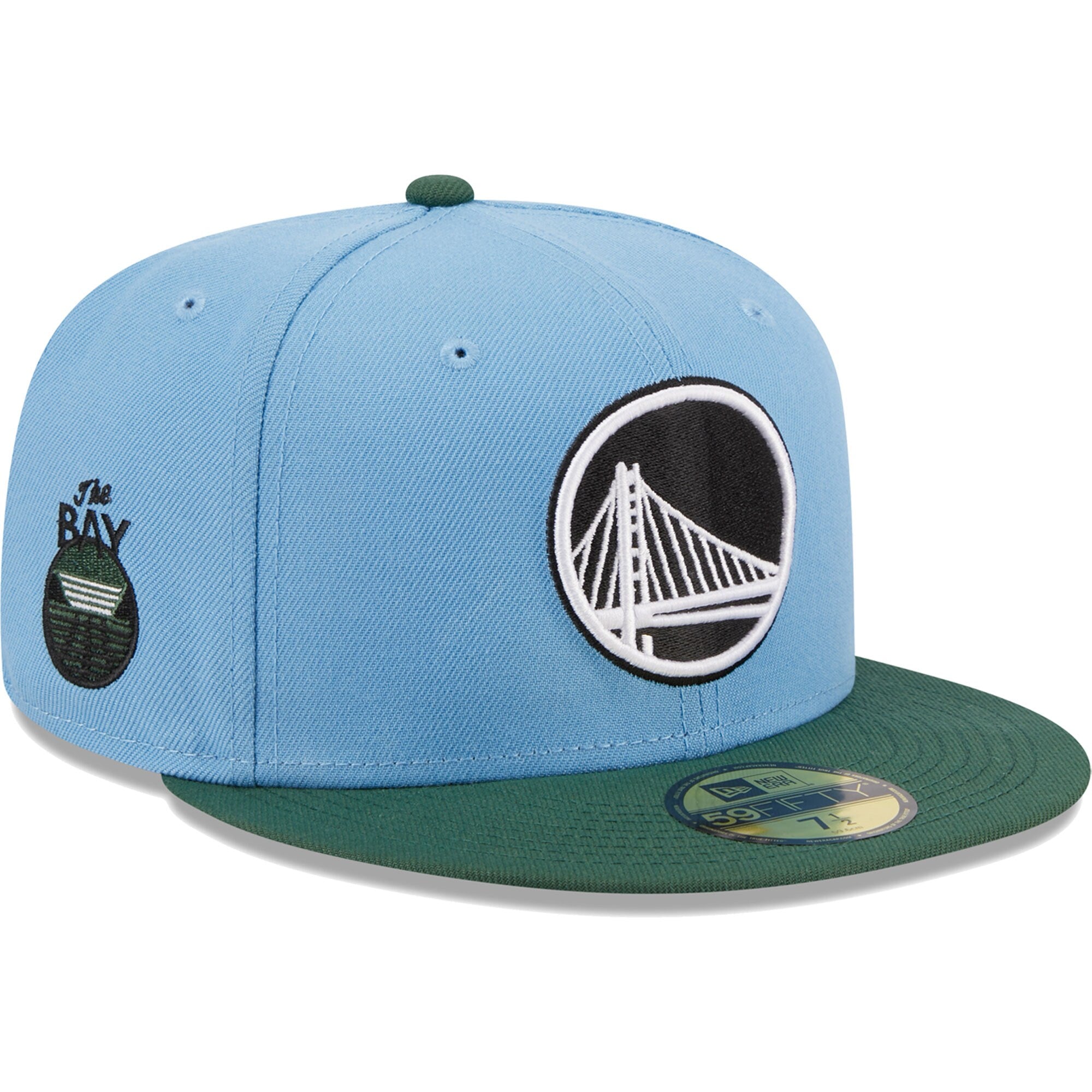 Golden State Warriors New Era Two-Tone 59FIFTY Fitted Hat - Light Blue/Green