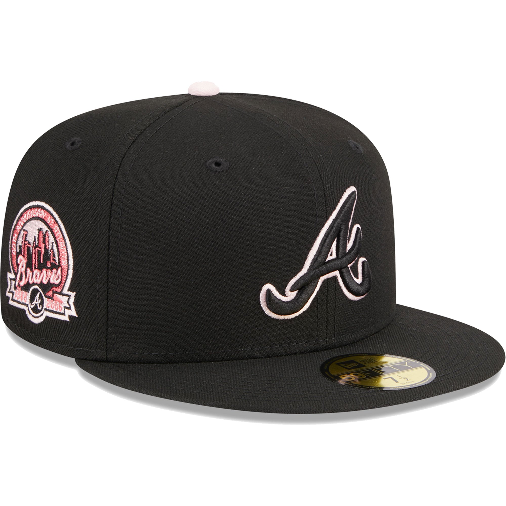 Atlanta Braves New Era Pastel Undervisor 59FIFTY Fitted Hat - Black